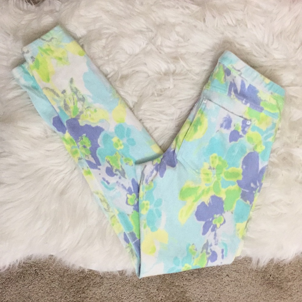 HUE Pastel Floral Jeggings